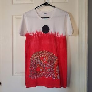 Threadless Decapitated Duumsday T-shirt Skull Floral Tie-Dyed Short Sleeves Med